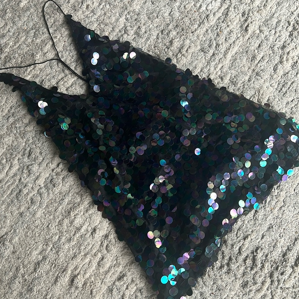 Motel Mini dress with large Sequins